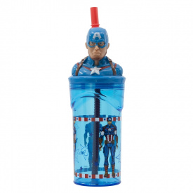 Бутылка с трубочкой 360 мл Stor Avengers Captain America (74866)