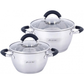 Набор 2 кастрюли Marsaili 1.8л 2.5л с силиконовыми ручками DP36503 Kamille