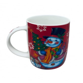 Чашка порцелянова Stenson R96411 Merry Christmas Сніговичок 360 мл