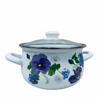 Кастрюля эмалированная Interos 2999-3.1 3,1 л Фиалка