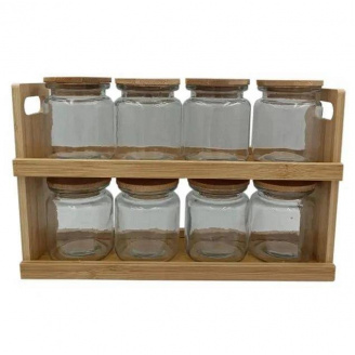 Набір ємностей для спецій на підставці Vittora VT-8904-8 8 шт по 250 мл