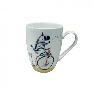 Чашка порцелянова Vittora VT-C-120340 Звірятка на транспорті Зебра 340 мл