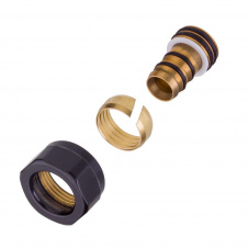 Переходник латунный Schlosser M22x1,5x16х2 mm PEX В черный матовый (602600003.RAL90051)