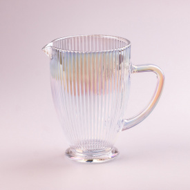 Кувшин для напитков Lugi 1,3л фигурный прозрачный ребристый из толстого стекла rainbow (HP7118RB)