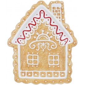 Новогодний набор с 4 тарелок Gingerbread house 26х22 см Разноцветный BonaDi DP232366