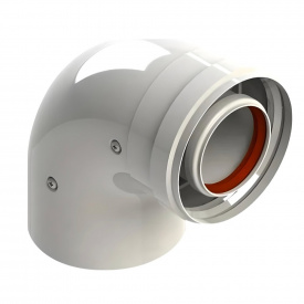 Колено коаксиальное ANTKALIP 60/100 мм ВН 90° (AL-FE) (TR6090F)