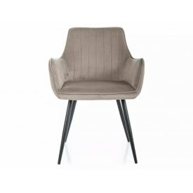 Стілець APPLE VELVET чорний каркас/темний беж 40