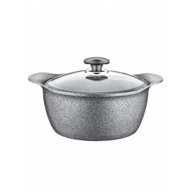Кастрюля с гранитным покрытием 7,05 л O.M.S 3120.01.11-28-7,05л-Grey