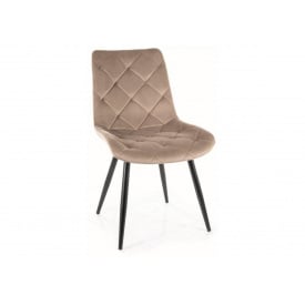 Стілець RALPH VELVET чорний каркас/темний беж BL.40