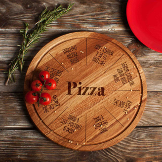 Доска для нарезки BeriDari Pizza Board Game 30х30 см Коричневый (10506)