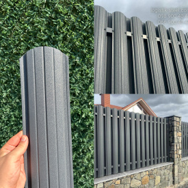 Паркан двосторонній 0,45 мм мат графітовий (RAL 7024) (Україна)