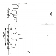 Змішувач для ванни ZERIX EDN 183 (ZX2799) Кропивницький