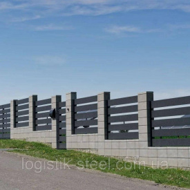 Забор ранчо прямоугольный квадратный 120мм графитовый антрацыт