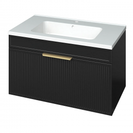 Тумба в ванную Mirater Денвер 1000х480 подвесная, с умывальником Родео 100, белая