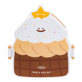 Ланч-бокс дитячий зі столовими приборами TS Kitchen Cake 20*18*8 см шоколад (HP12271BR)