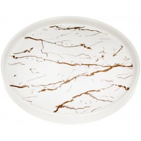 Декоративное блюдо Bona Мраморная нежность 25 см Бело-золотой DP119916