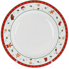 Тарелка обеденная Новогодняя Ø26.7см фарфоровая DP97703 BonaDi