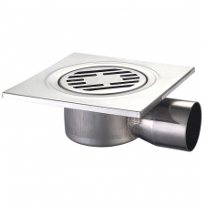 Душевой трап из нержавеющей стали Champion Drain-04-15x15-90 150x150мм (угловой отвод) (CH6145)