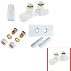Комплект нижнього підключення кутовий Schlosser Duo-plex Mini (Comple Selection) GZ 1/2 x 15mm лівий + комплект трубок з подвійною розеткою Ромни