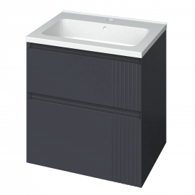 Тумба в ванную Mirater Родео 600х630 подвесная, с умывальником Родео 60, черная