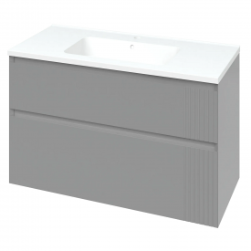 Тумба в ванную Mirater Родео 1000х630 подвесная, с умывальником Родео 100, серая