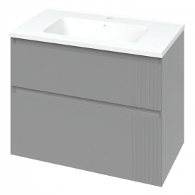 Тумба в ванную Mirater Родео 800х630 подвесная, с умывальником Родео 80, серая
