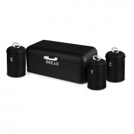 Набор хлебниц с тремя емкостями для хранения продуктов Berlinger Haus Black Silver Collection (BH-6754)