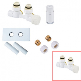 Комплект нижнього підключення кутовий Schlosser Duo-plex Mini (Comple Selection) GZ 1/2 x 16x2 mm правий + комплект трубок з подвійною розеткою