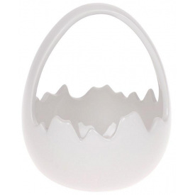 Декоративная конфетница Яйцо White 14х13.5х17см (кашпо) DP78871 BonaDi