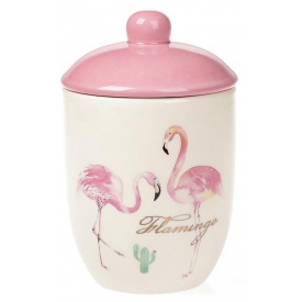 Банка Bona керамическая Pink Фламинго 500 мл с крышкой DP37793
