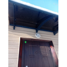 Защитный металлический козырек над дверью Dash'Ok 2,05х1,5 м Фауна монолитный поликарбонат Прозрачный