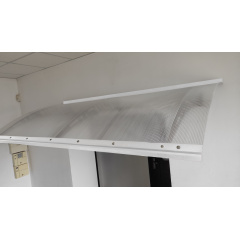 Металический сборный навес (козырек) над дверью Dash'Ok 2.05x1.5 м Hi-tech, белый, сот 6 мм, прозр Ковель