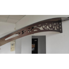 Металевий збірний навіс (козирок) над дверима Dash'Ok 3.05x1.5 м Style, темно-сірий, мон 4 мм, бронза Обухів