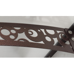 Металевий збірний навіс (козирок) над дверима Dash'Ok 3.05x1.5 м Style, темно-сірий, мон 4 мм, бронза Обухів