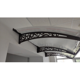 Сборный металлический козырек Dash'Ok Стиль 2,05x1м с сотовым поликарбонатом 6 мм