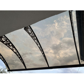 Металический сборный навес (козырек) над дверью Dash'Ok 4,05x1 м Style, черный, мон 4 мм, бронза