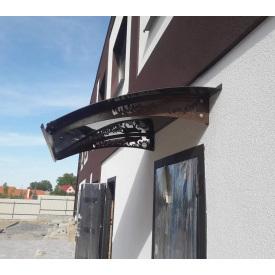 Металевий збірний козирок/навіс над входом Dash'Ok 1,5х1 м Фауна монолітний полікарбонат 4 мм, Прозорий