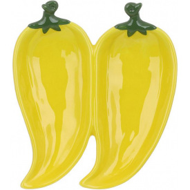 Менажница сервировочная BonaDi Yellow Pepper 21х19 см Желто-зеленый DP231118