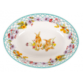 Блюдо Кролик овальное 18х13 см фарфор Lefard