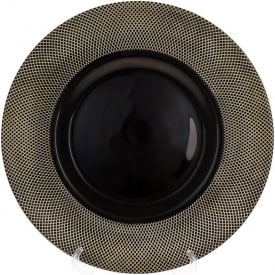Блюдо 33 см стекло Black gold DP91218 BonaDi