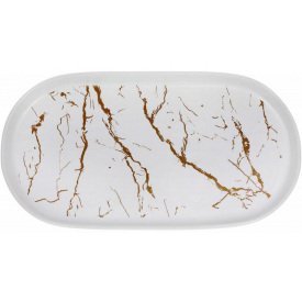 Фарфоровое блюдо Esmalte de Mármol blanco овальное 30х16.5х2.5см DP186201 BonaDi