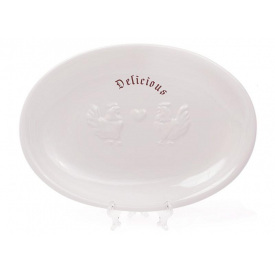 Блюдо Bona сервировочное керамическое Family Delicious 27х19 см с объемным рисунком DP40967