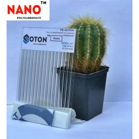 Поликарбонат сотовый (сотовый) SOTON NANO прозрачный 4мм