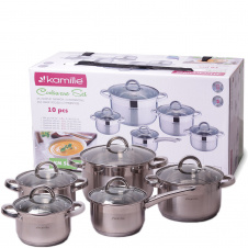 Кухонный набор кастрюль из нержавеющей стали 10 предметов KL225086 Kamille