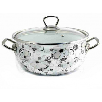 Каструля емальована 1,5 л. Мереживо d-16 см Interos 1279 (63805)