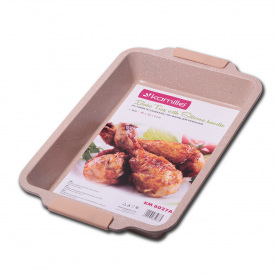 Духовая beige форма Kamille из углеродной стали 46x30x6 см KL225799