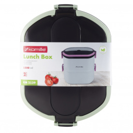 Эргономичный и компактный контейнер двойной green 1500мл KL226267 Kamille