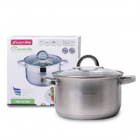 Кухонная кастрюля из нержавеющей стали с крышкой 4.5л KL225296 Kamille