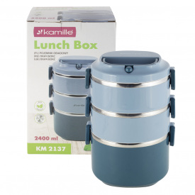 Эргономичный и компактный контейнер тройной blue 2400мл KL226263 Kamille