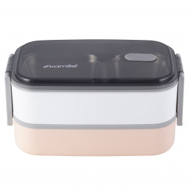 Эргономичный и компактный контейнер двойной pink 1400мл KL226256 Kamille